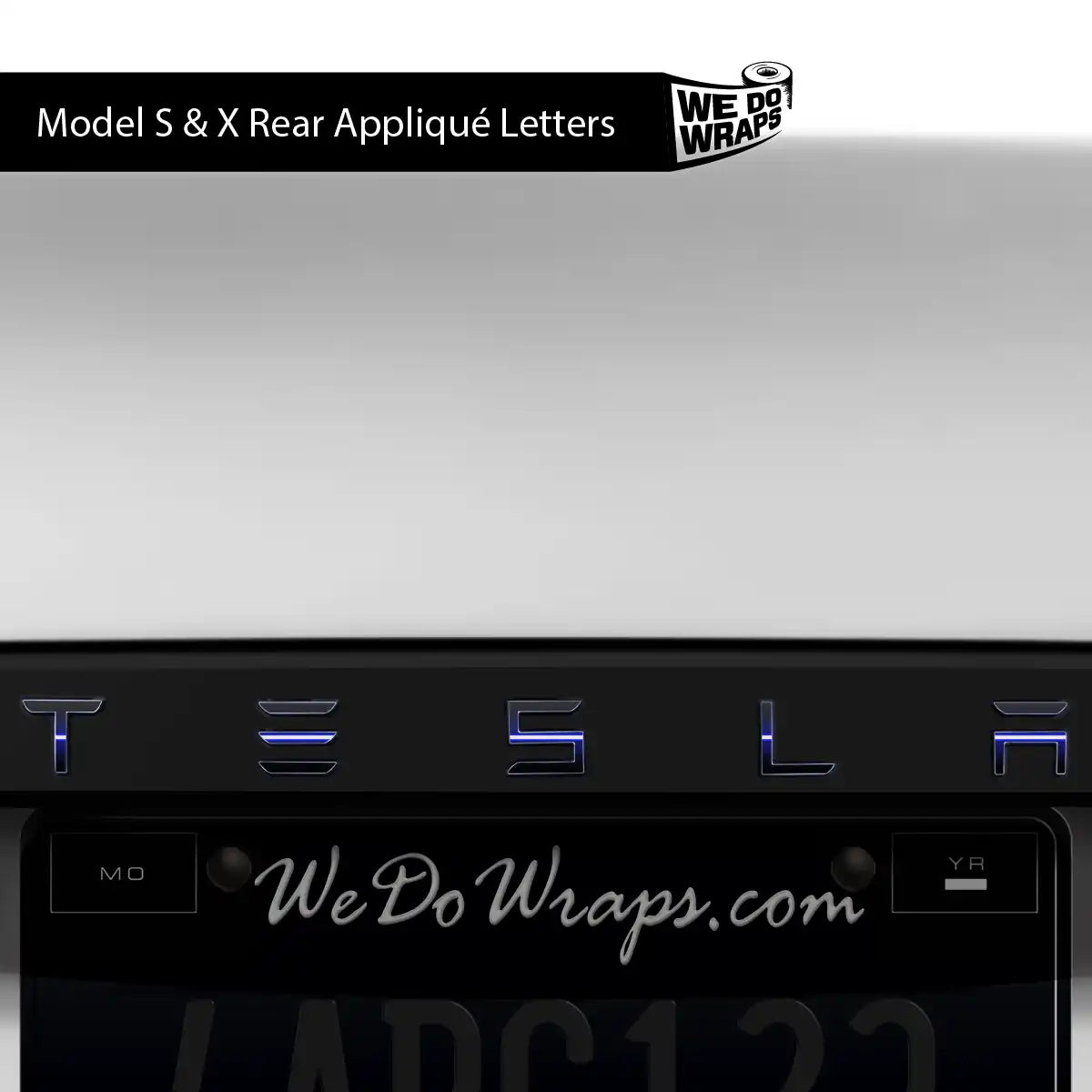 Blue Laser Sword Tesla Emblem Decals (Front + Back) | Model S