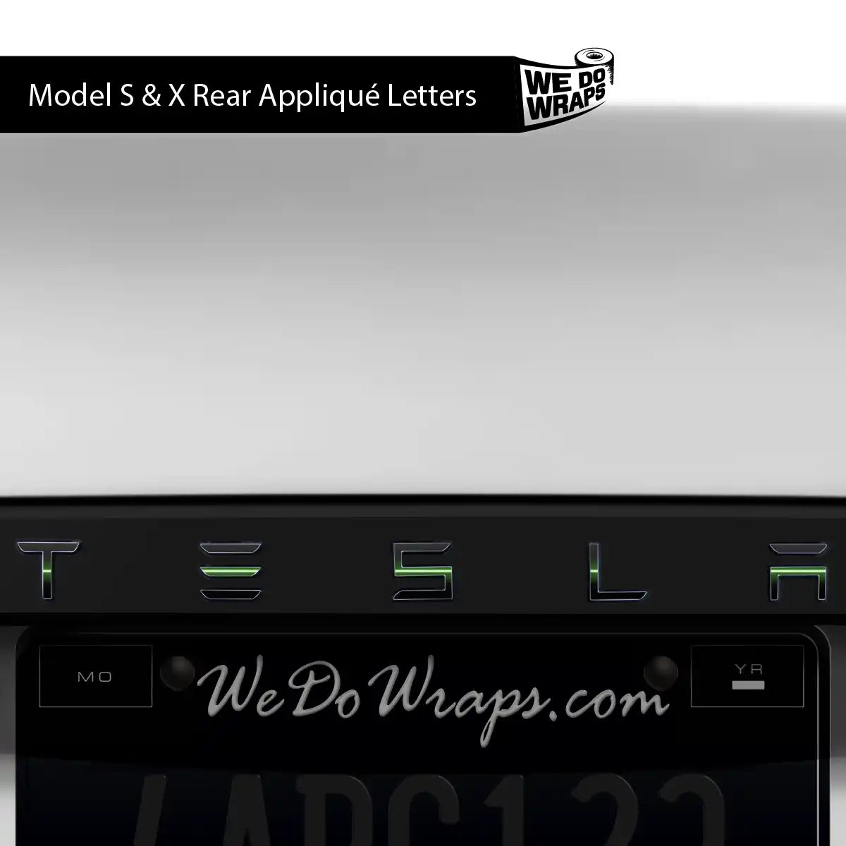 Green Laser Sword Tesla Emblem Decals (Front + Back) | Model S