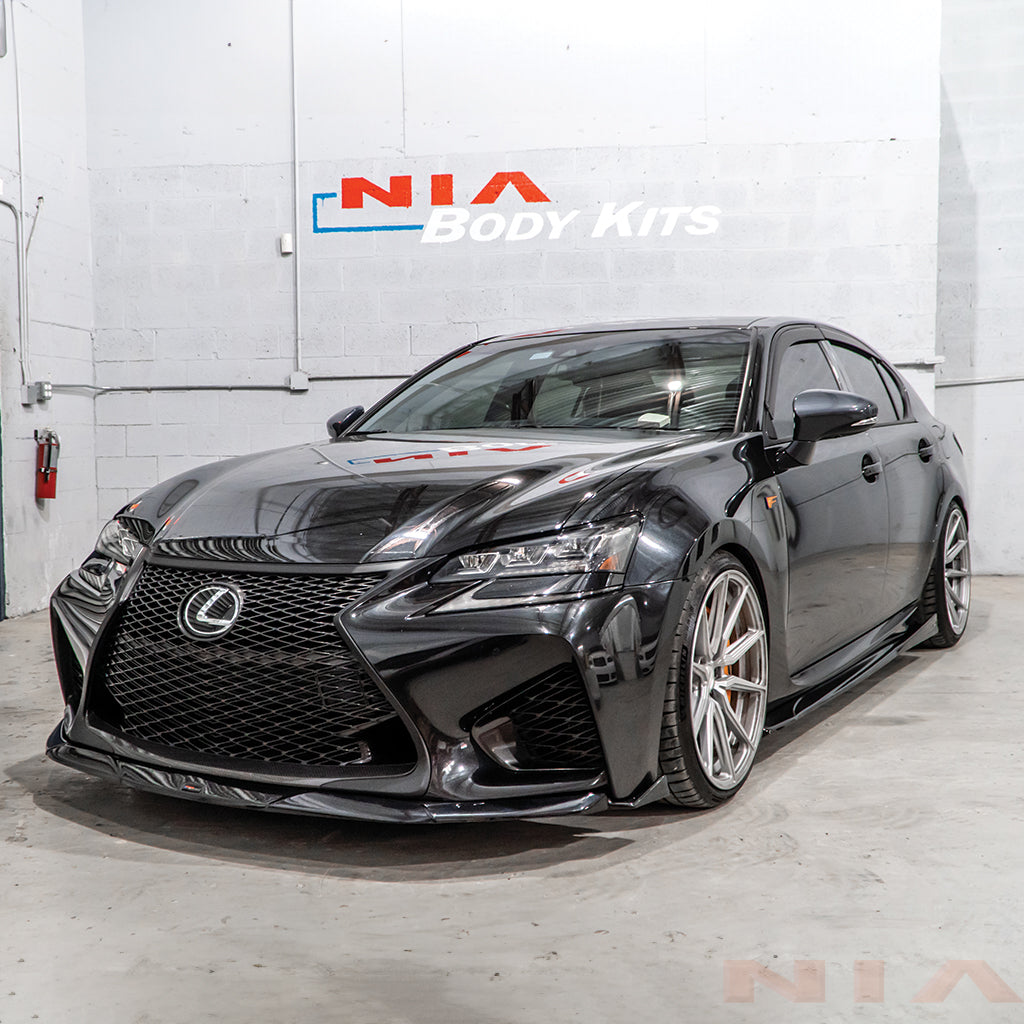 Lexus GS-F NIA Front Splitter Lip 2016-2020 in ABS or Carbon Fiber
