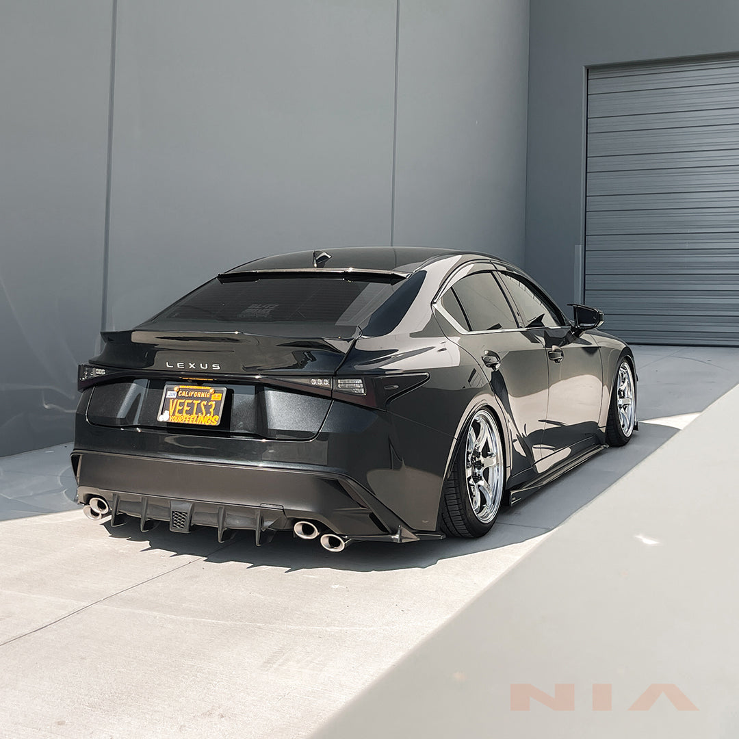 Lexus IS Base Model, F-Sport NIA rear lip bumper extension Diffuser bodykit  2021-2026 in ABS or Carbon Fiber