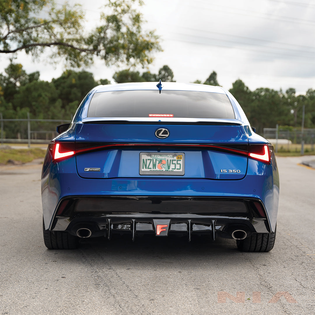 Lexus IS Base Model, F-Sport NIA rear lip bumper extension Diffuser bodykit  2021-2026 in ABS or Carbon Fiber