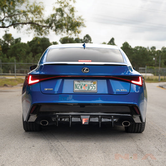 Lexus IS Base Model, F-Sport NIA rear lip bumper extension Diffuser bodykit  2021-2026 in ABS or Carbon Fiber