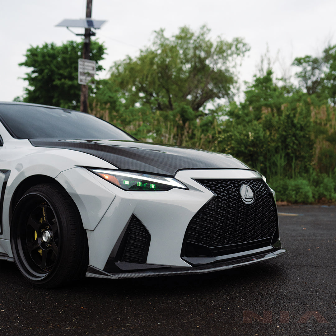 Lexus IS F-Sport NIA front splitter lip bodykit 2021-2025 in ABS or Carbon Fiber