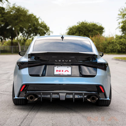 Lexus IS Base Model, F-Sport NIA rear lip bumper extension Diffuser bodykit  2021-2026 in ABS or Carbon Fiber