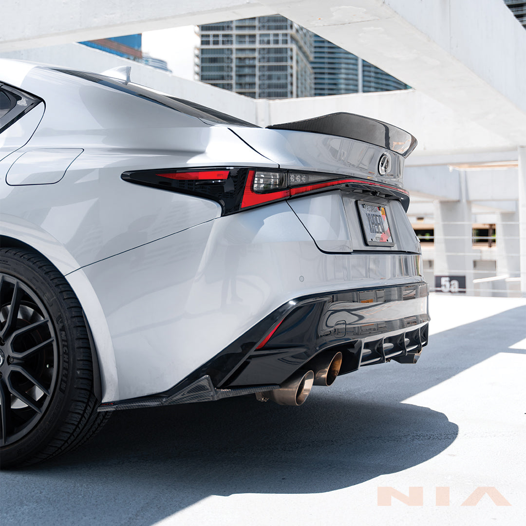 Lexus IS 500 NIA Rear Lip Spats bodykit  2022-2025 in ABS and Carbon Fiber