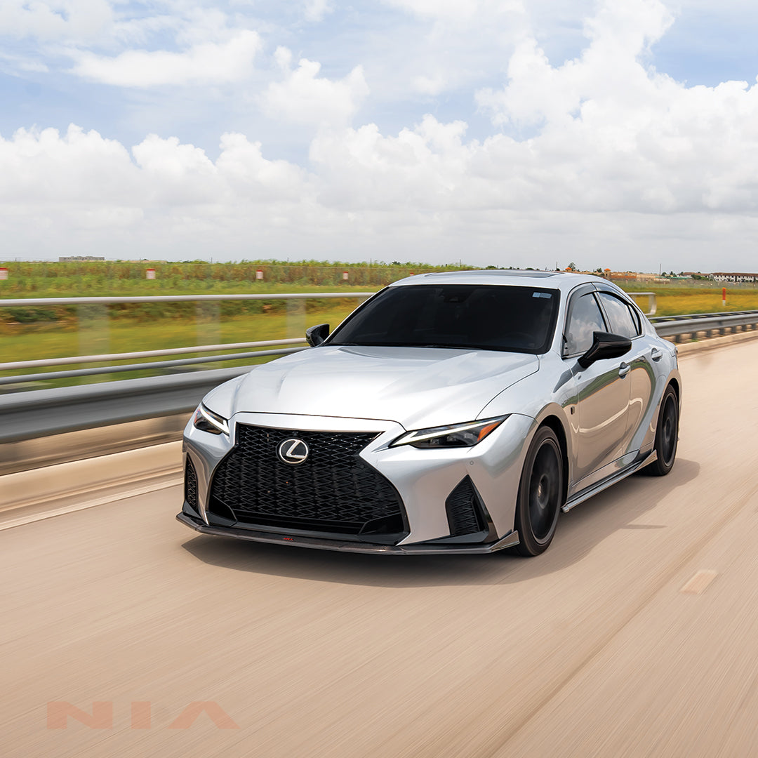 Lexus IS 500 NIA full splitter lip bodykit 5pcs (front lip, side skirts, rear apron spats) 2022-2025  in ABS or Carbon Fiber
