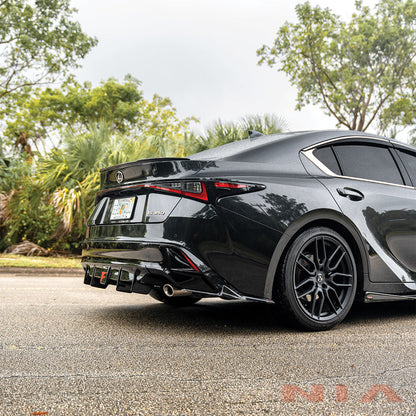 Lexus IS Base Model, F-Sport NIA Rear Lip Spats bodykit  2021-2026 in ABS or Carbon Fiber