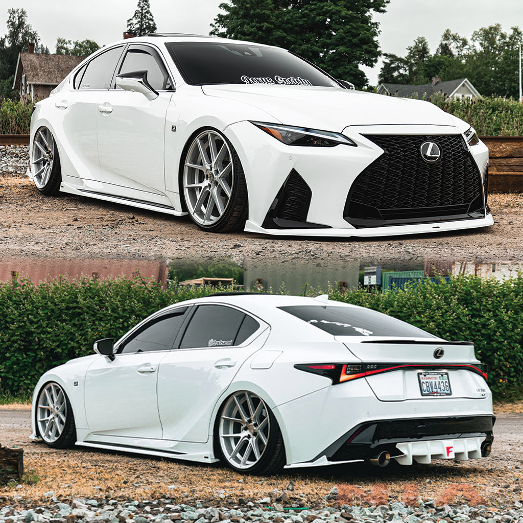 Lexus IS F-Sport NIA  Full lip Body Kit 6pcs (Front Splitter, Side Skirt Rockers, Rear apron spats, Diffuser Bumper Extension) 2021-2025 in ABS or Carbon Fiber