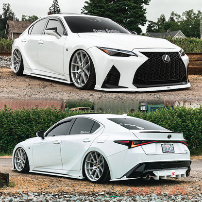 Lexus IS F-Sport NIA  Full lip Body Kit 6pcs (Front Splitter, Side Skirt Rockers, Rear apron spats, Diffuser Bumper Extension) 2021-2025 in ABS or Carbon Fiber