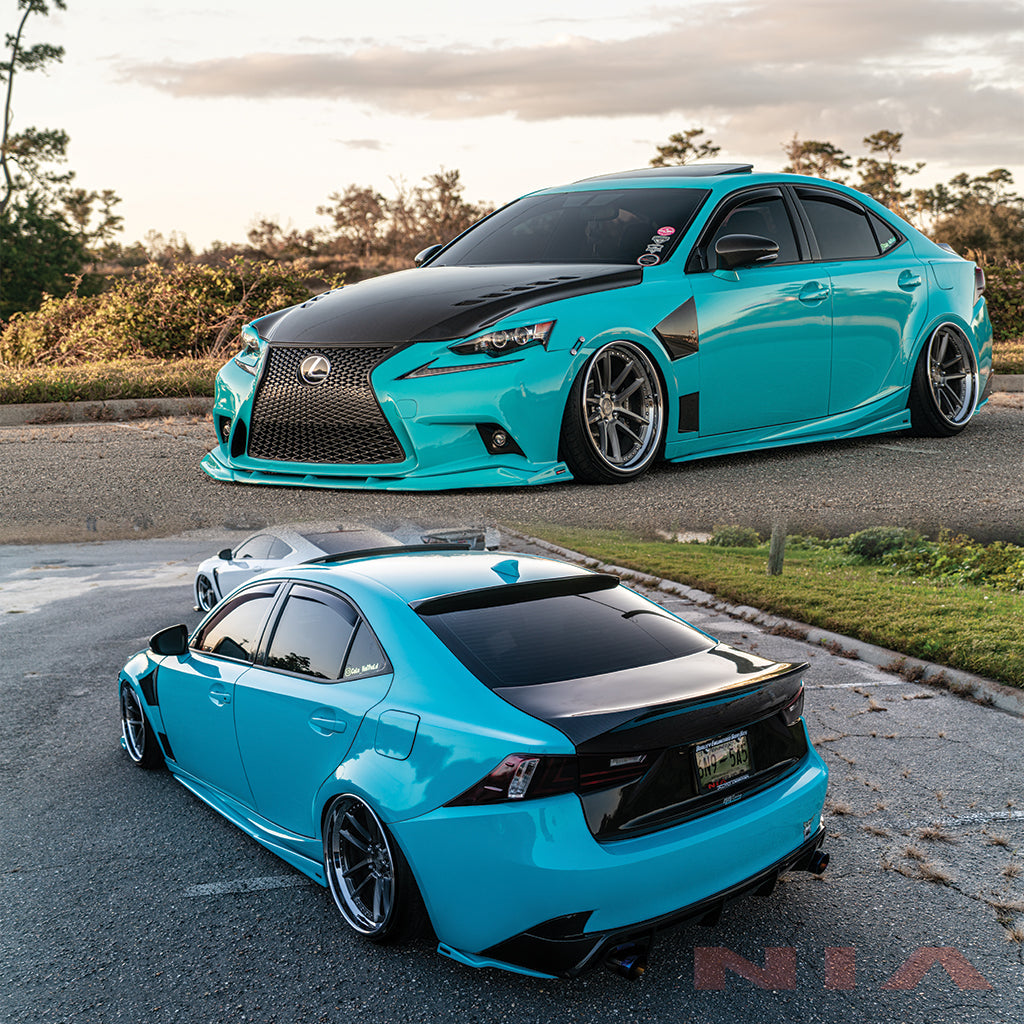 Lexus IS F-Sport NIA full splitter lip bodykit 5pcs (front lip, side skirts, rear apron spats)  2014-2016 in ABS