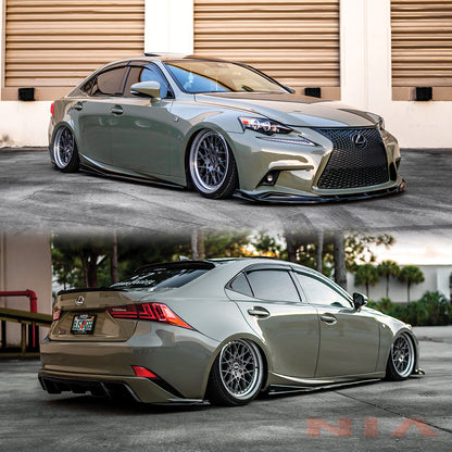 Lexus IS F-Sport NIA full splitter lip bodykit 5pcs (front lip, side skirts, rear apron spats)  2014-2016 in ABS