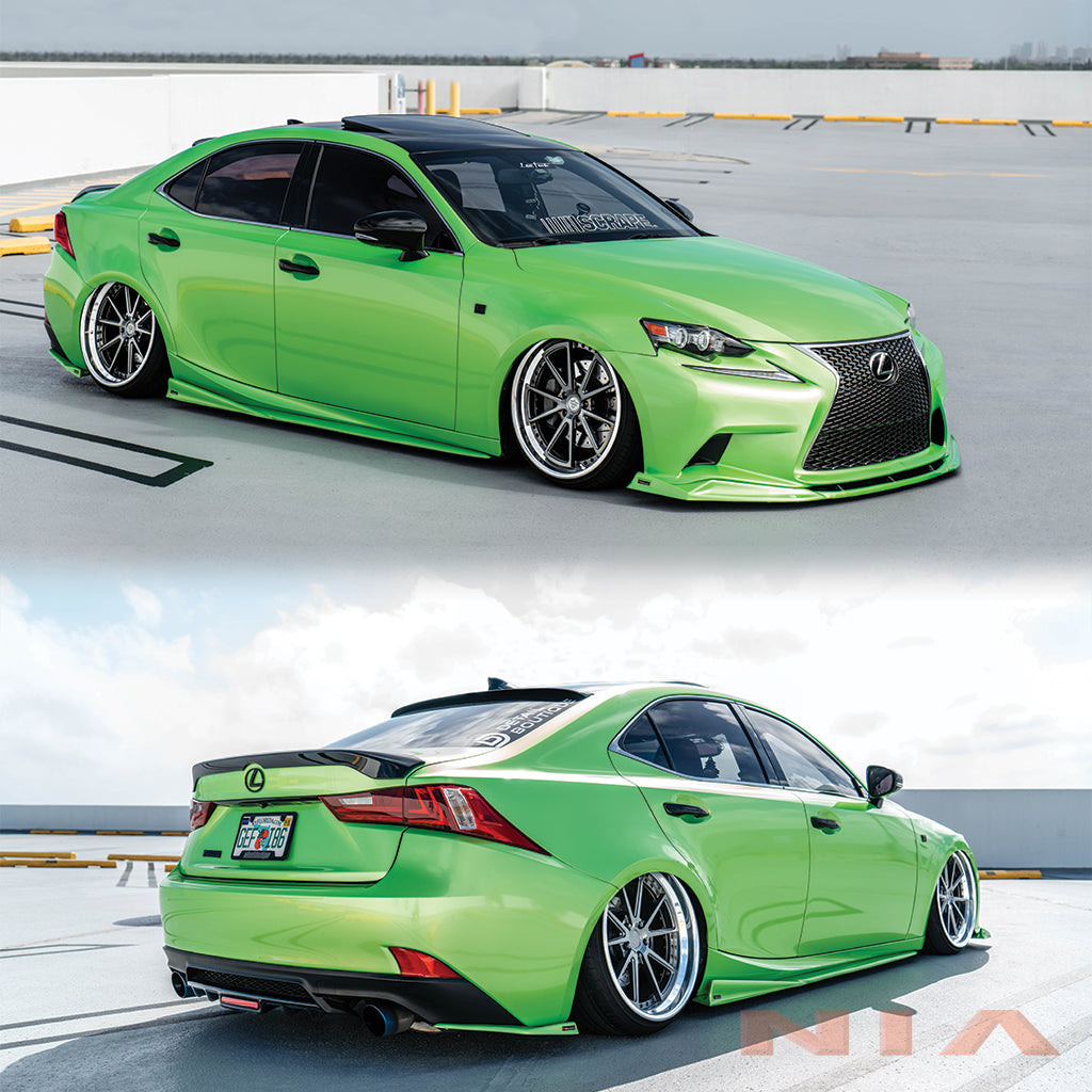 Lexus IS F-Sport NIA full splitter lip bodykit 5pcs (front lip, side skirts, rear apron spats)  2014-2016 in ABS