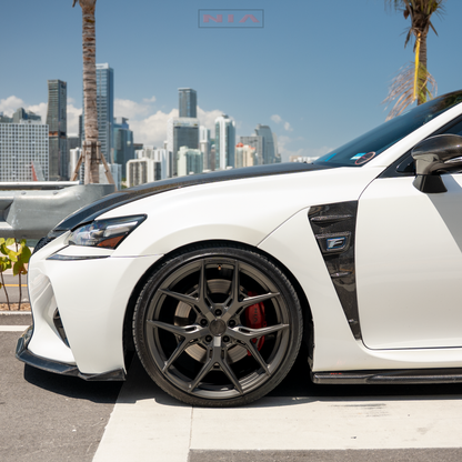 Lexus GS-F NIA Full lip Body Kit 6pcs (Front Splitter, Side Skirt Rockers, Rear apron spats, Diffuser Bumper Extension) 2016-2020  in ABS