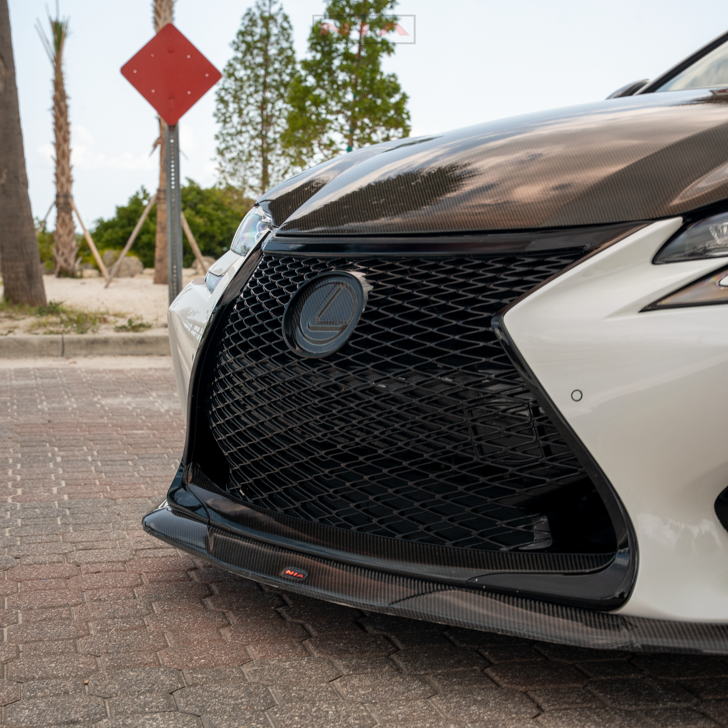Lexus GS-F NIA Front Splitter Lip 2016-2020 in ABS or Carbon Fiber