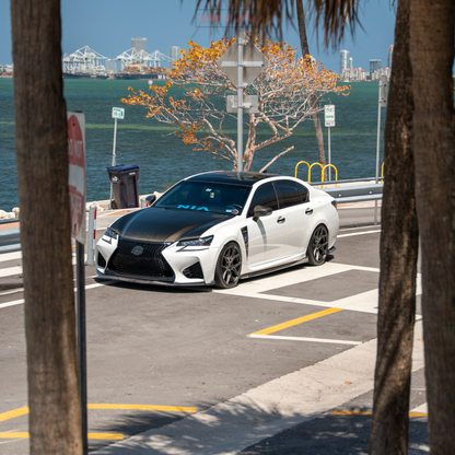 Lexus GS-F NIA Full lip Body Kit 5pcs (Front Splitter, Side Skirt Rockers, Rear apron spats)  2016-2020in ABS or Carbon Fiber