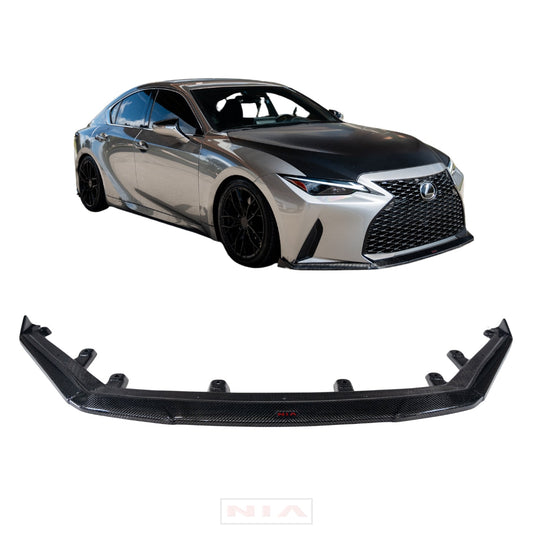 Lexus IS Base Model NIA Front Splitter Lip body kit 2021-2025 in ABS or Carbon Fiber