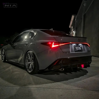 Lexus IS F-Sport NIA  Full lip Body Kit 6pcs (Front Splitter, Side Skirt Rockers, Rear apron spats, Diffuser Bumper Extension) 2021-2025 in ABS or Carbon Fiber