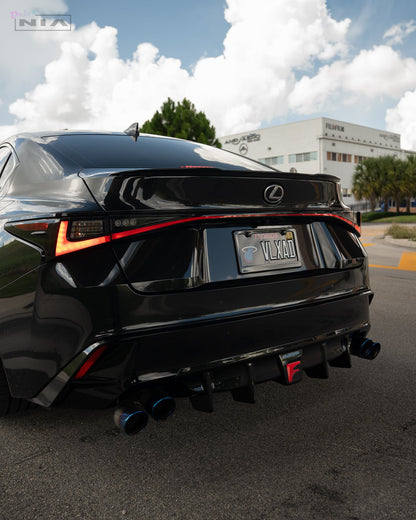 Lexus IS Base Model, F-Sport NIA rear lip bumper extension Diffuser bodykit  2021-2026 in ABS or Carbon Fiber