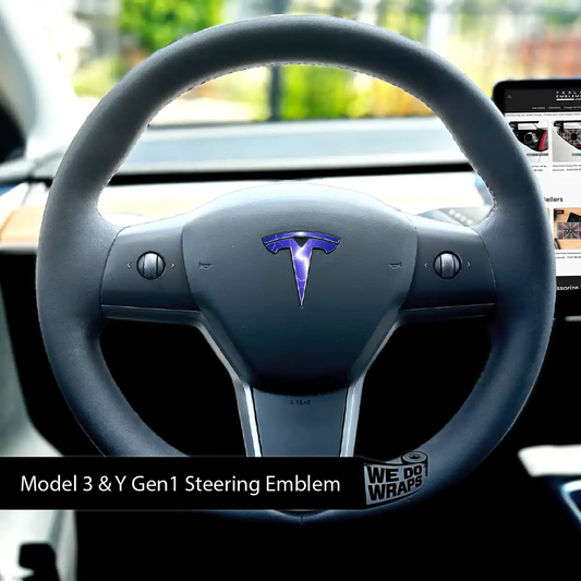 Lightning Tesla Steering Wheel Emblem Decal | Model Y