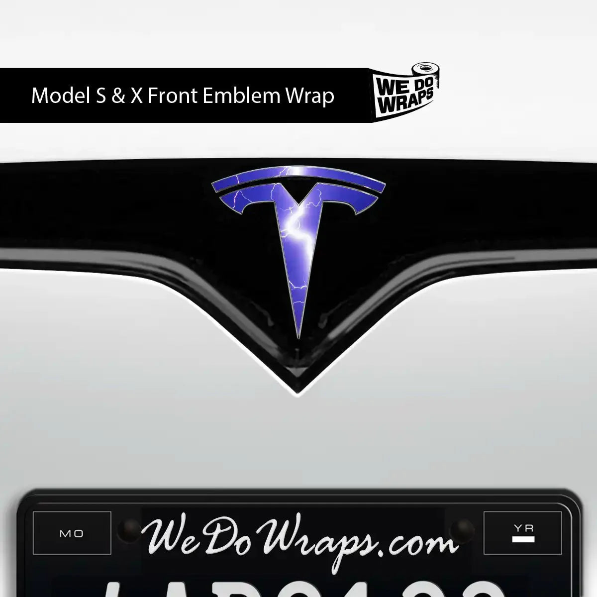 Lightning Tesla Emblem Decals (Front + Back) | Model X