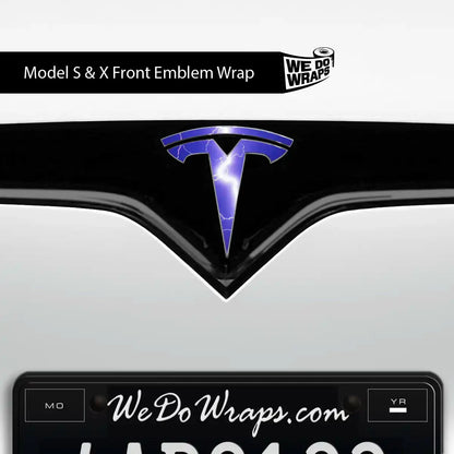 Lightning Tesla Emblem Decals (Front + Back) | Model X