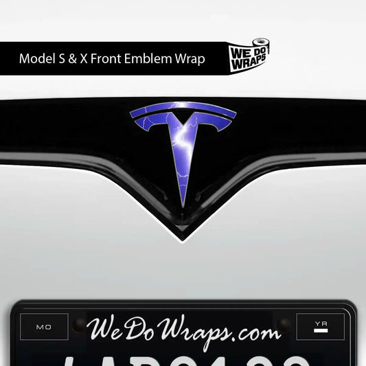 Lightning Tesla Emblem Decals (Front + Back) | Model X