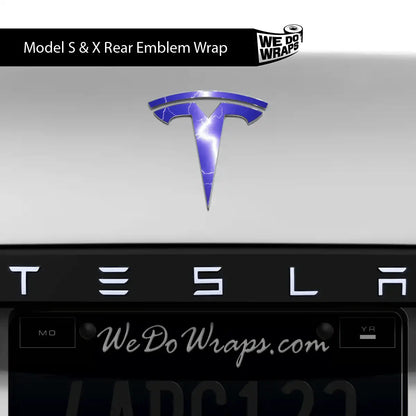 Lightning Tesla Emblem Decals (Front + Back) | Model X