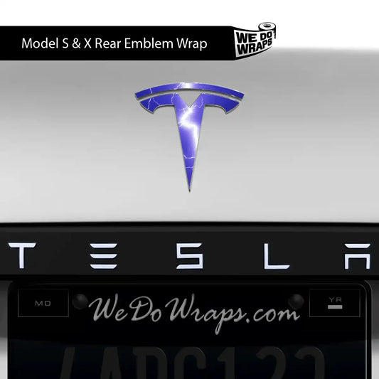 Lightning Tesla Emblem Decals (Front + Back) | Model S