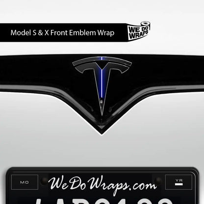 Blue Laser Sword Tesla Emblem Decals (Front + Back) | Model S