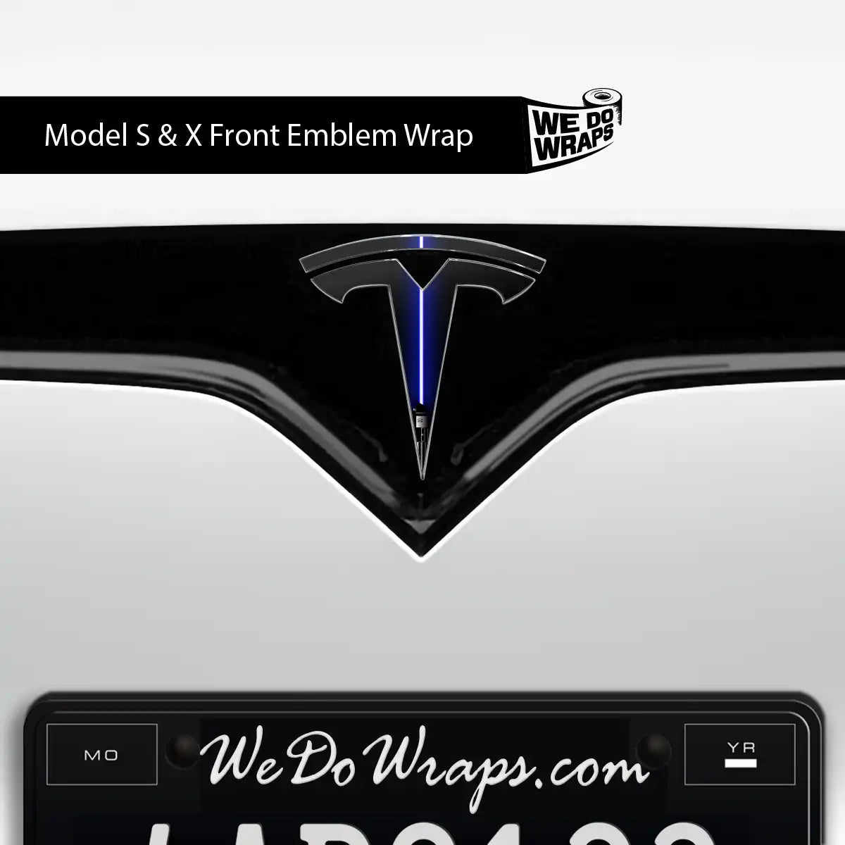 Blue Laser Sword Tesla Emblem Decals (Front + Back) | Model X