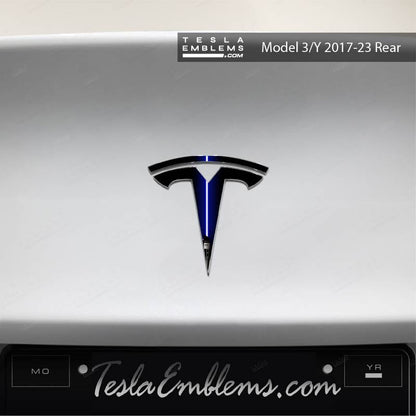 Blue Lightsaber Tesla Emblem Decals (Front + Back) | Model X