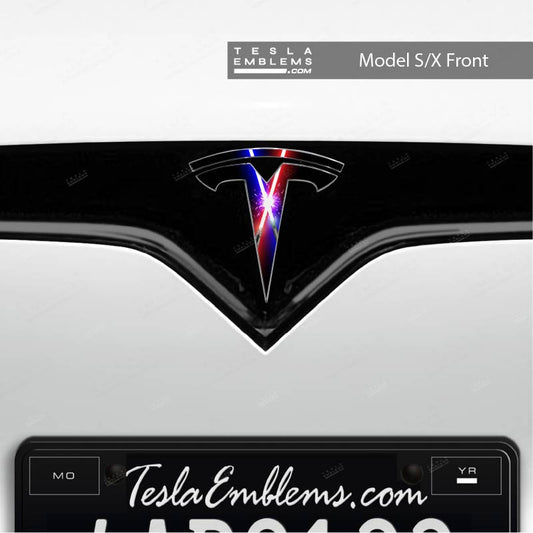 Lightsaber Clash Tesla Emblem Decals (Front + Back) | Model X