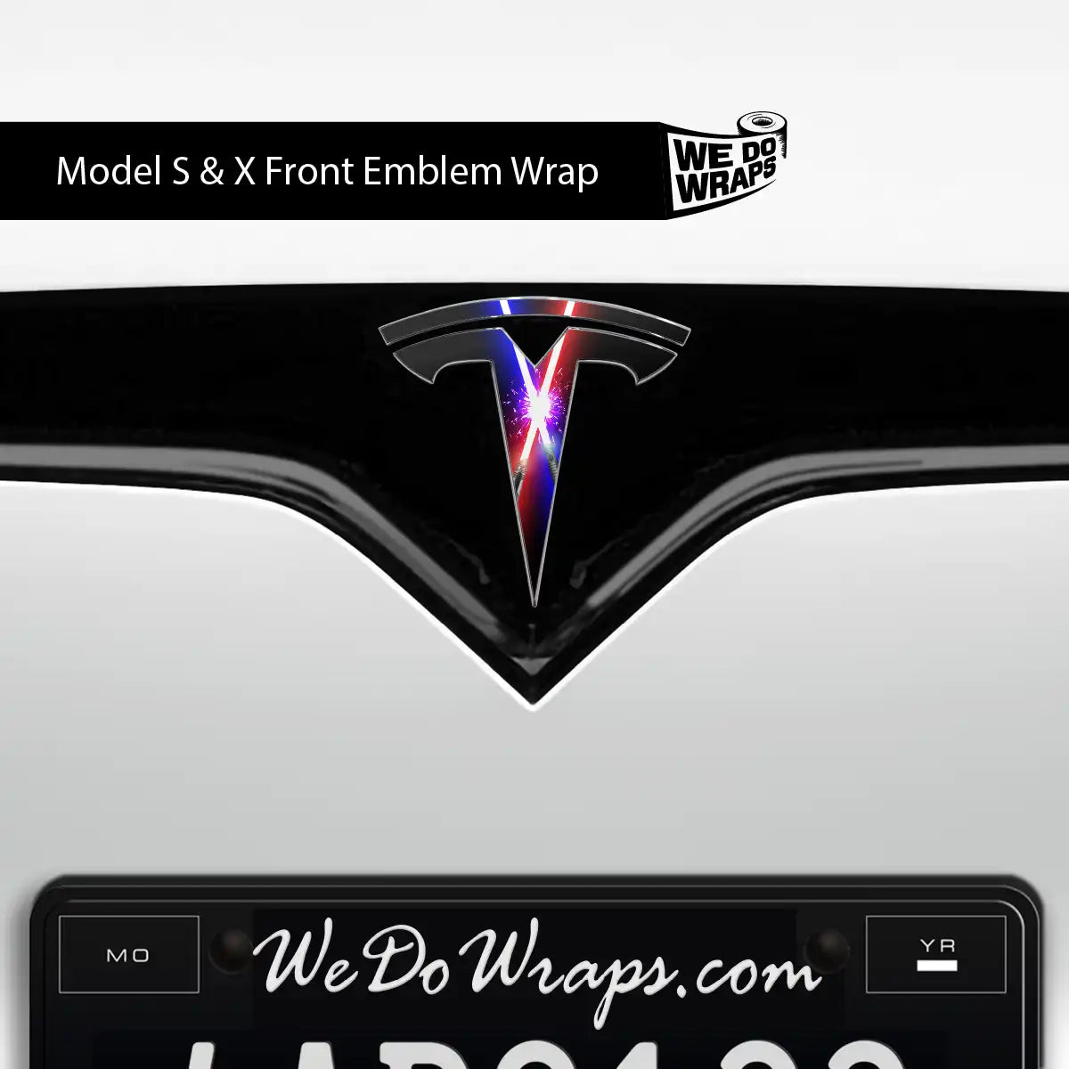 Laser Sword Clash Tesla Emblem Decals (Front + Back) | Model S