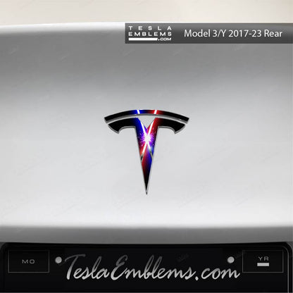 Lightsaber Clash Tesla Emblem Decals (Front + Back) | Model Y