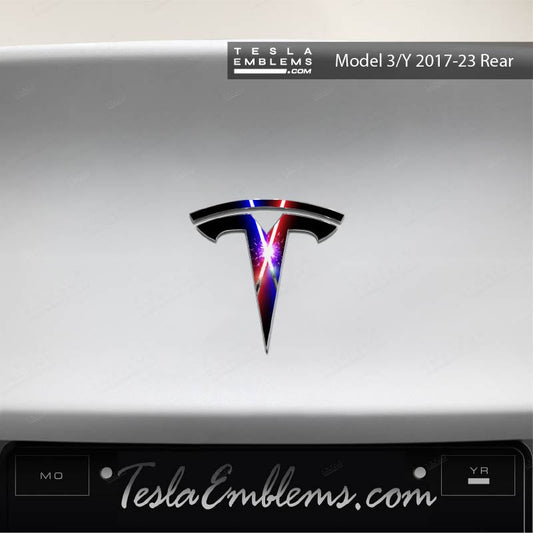 Lightsaber Clash Tesla Emblem Decals (Front + Back) | Model Y