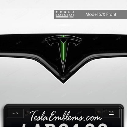 Green Lightsaber Tesla Emblem Decals (Front + Back) | Model X