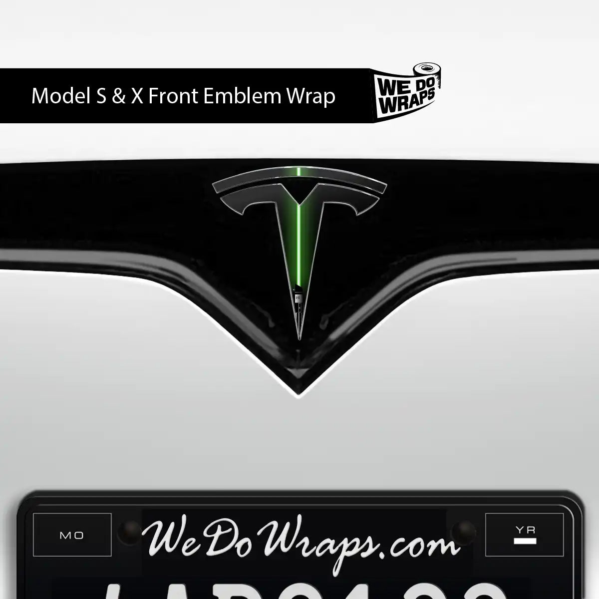 Green Laser Sword Tesla Emblem Decals (Front + Back) | Model X