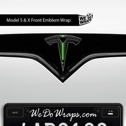 Green Laser Sword Tesla Emblem Decals (Front + Back) | Model X