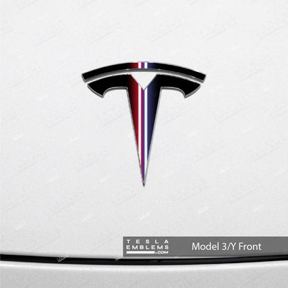 Side by Side Lightsaber Tesla Emblem Decals (Front + Back) | Model 3