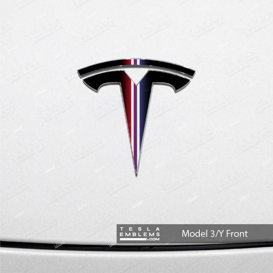 Side by Side Lightsaber Tesla Emblem Decals (Front + Back) | Model 3