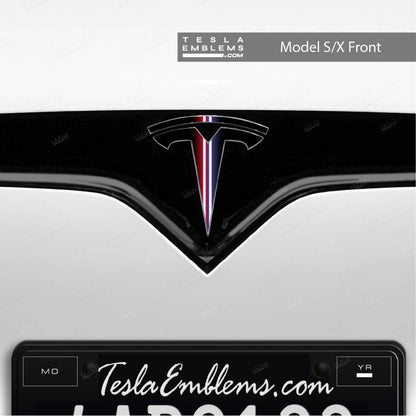Side by Side Lightsaber Tesla Emblem Decals (Front + Back) | Model X