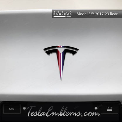 Side by Side Lightsaber Tesla Emblem Decals (Front + Back) | Model 3