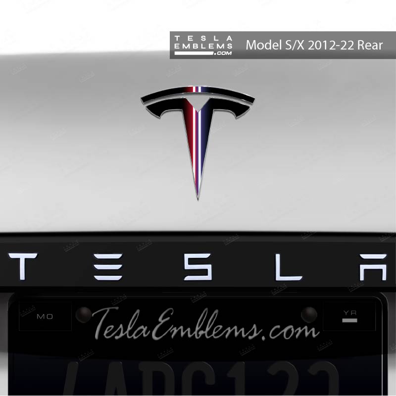Side by Side Lightsaber Tesla Emblem Decals (Front + Back) | Model S