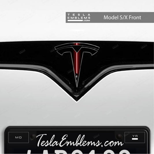 Red Lightsaber Tesla Emblem Decals (Front + Back) | Model X