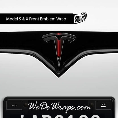 Red Laser Sword Tesla Emblem Decals (Front + Back) | Model S