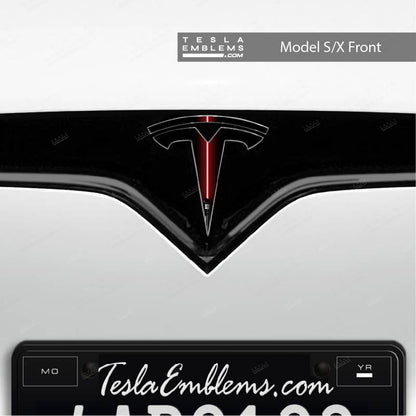 Red Lightsaber Tesla Emblem Decals (Front + Back) | Model S