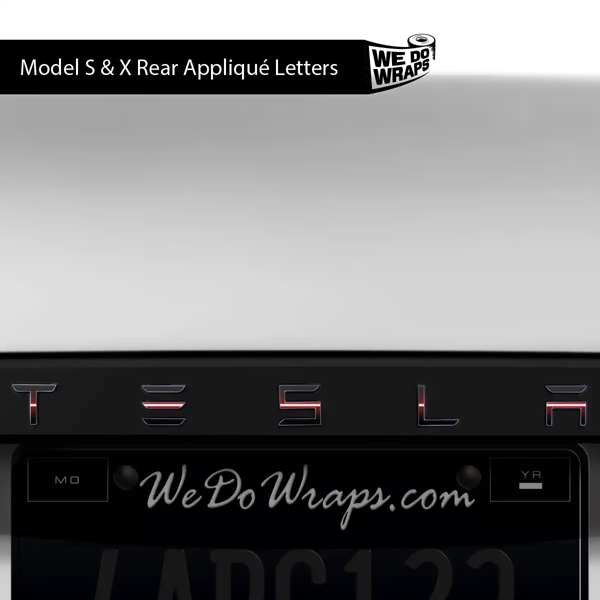 Red Laser Sword Tesla Emblem Decals (Front + Back) | Model S