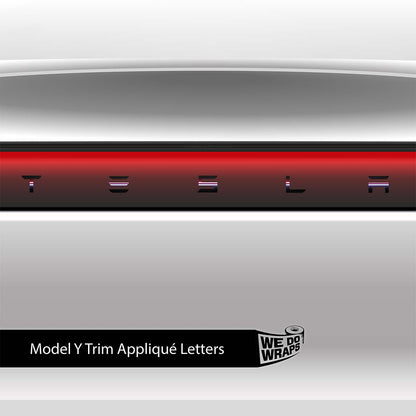 Side by Side Laser Sword Tesla Emblem Decals (Front + Back) | Model Y