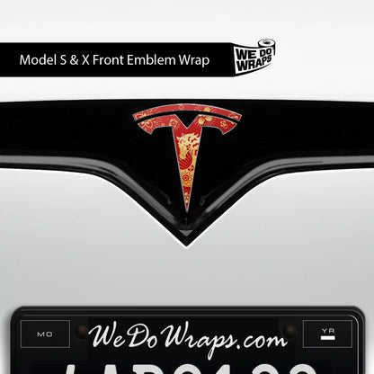 Year of the Horse Tesla Emblem Decals (Front + Back) | Model X