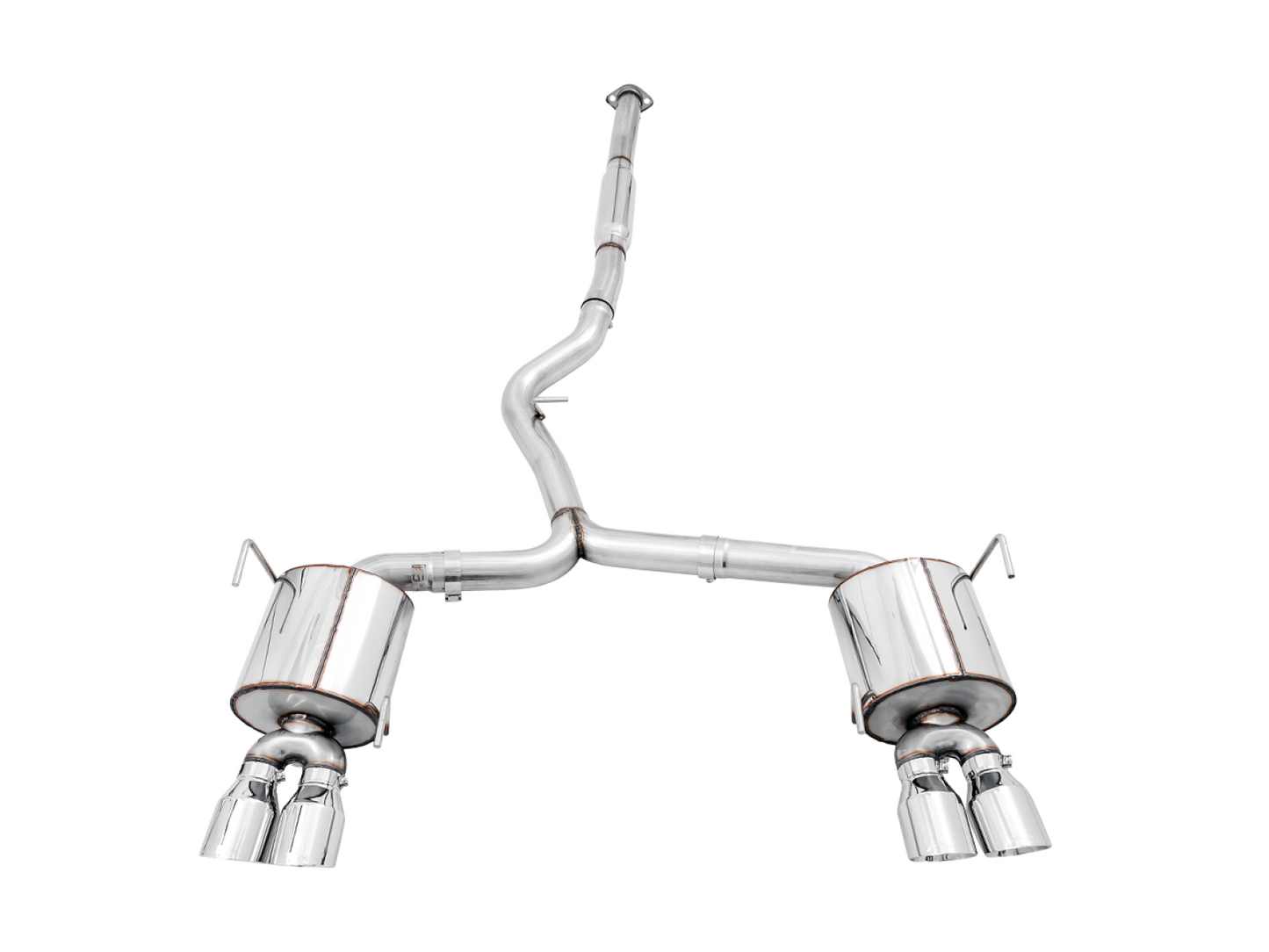 AWE Tuning Touring Edition Exhaust for VA STI / GV WRX / GV STI Sedan - Chrome Silver Quad Tips (102mm) 3015-42104